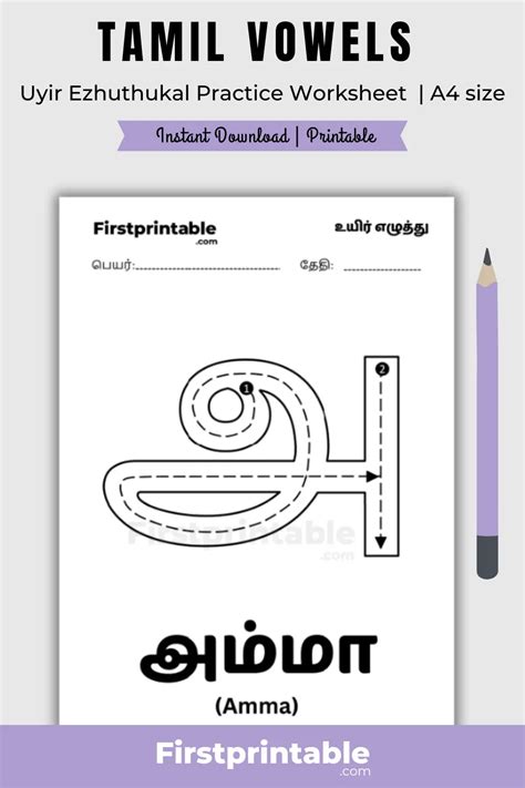 learn tamil alphabet activity workbook Epub