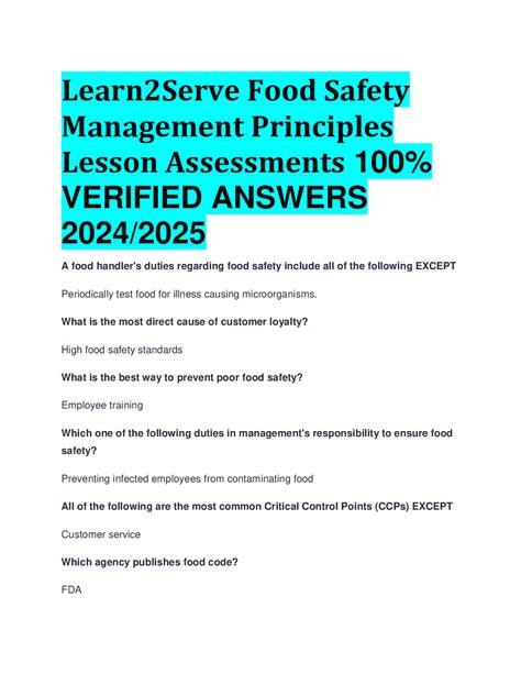 learn2serve test answers PDF