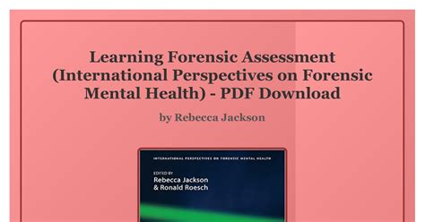 learning forensic assessment learning forensic assessment Reader