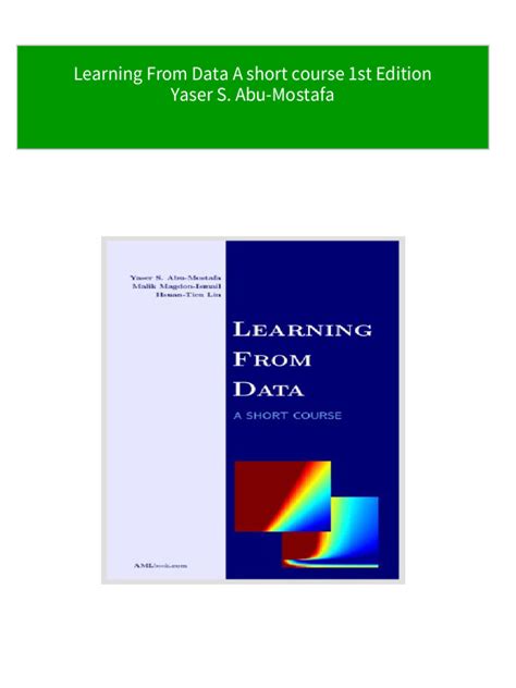 learning from data yaser mostafa Ebook Kindle Editon