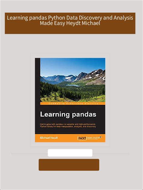 learning pandas python data discovery and analysis made easy Doc