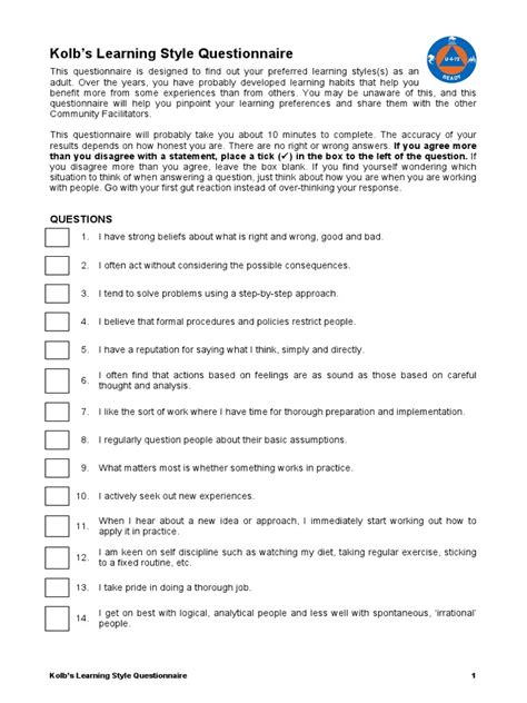 learning styles kolb questionnaire brainbase Doc