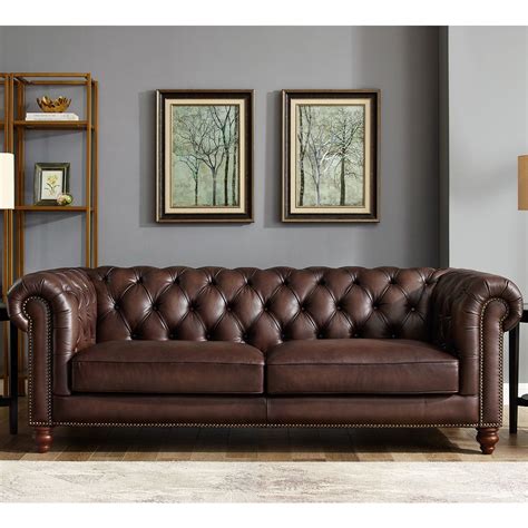 leather brown couches