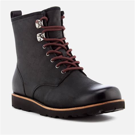 leather mens boots black