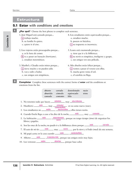 leccion 2 estructura activities workbook answer key - Bing PDF Doc