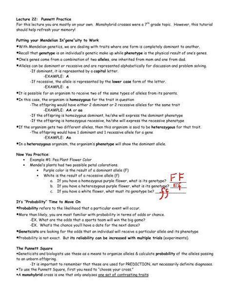 lecture 22 punnett squares answered pdf hart high Epub