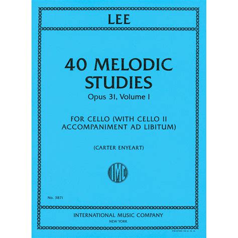 lee sebastian 40 melodic studies op 31 volume 1 nos 1 22 cello solo edited by leonard rose PDF