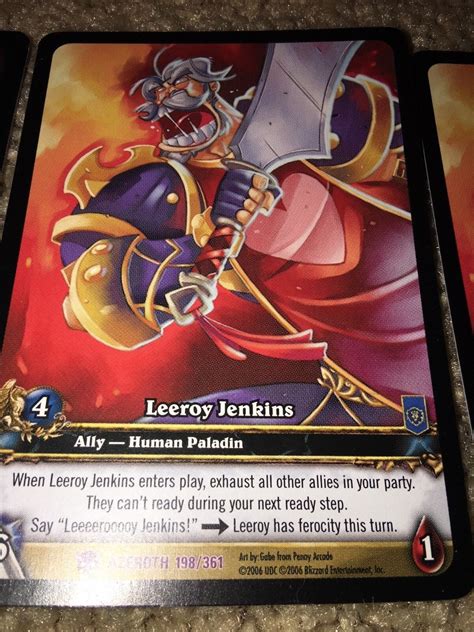 leeroy jenkins world of warcraft cards