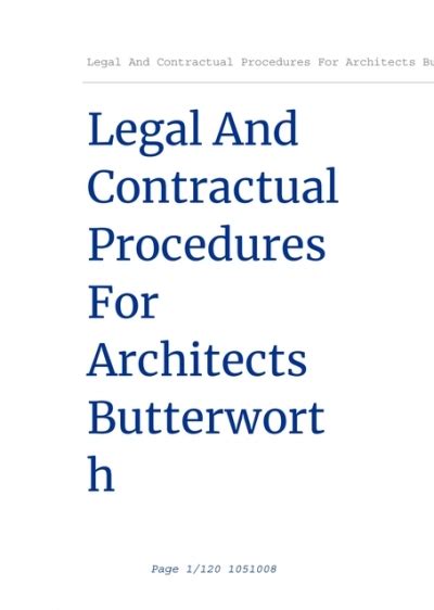 legal and contractual procedures for architects PDF