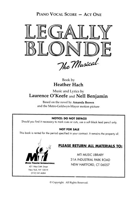 legally blonde musical script Ebook Doc