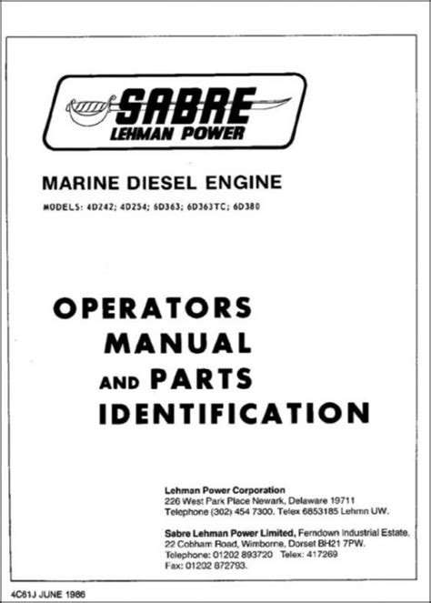 lehman marine engines manual PDF