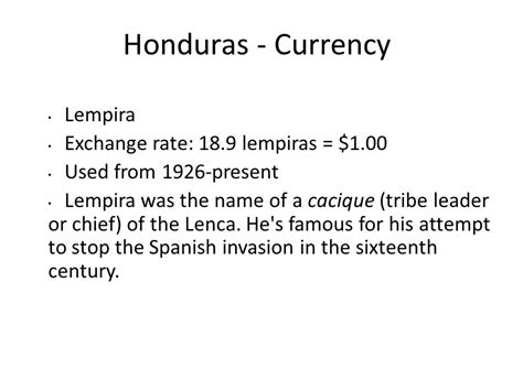 lempira exchange rate