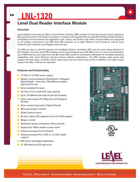 lenel 1320 datasheet pdf Epub