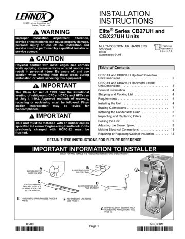 lennox cb27uh cbx27uh user guide Doc