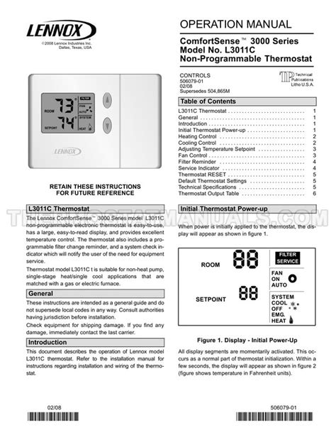 lennox comfortsense 3000 l3011c user guide Doc