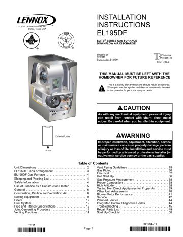 lennox el195 installation manual PDF