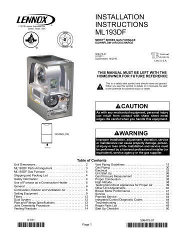 lennox ml193 installation manual PDF