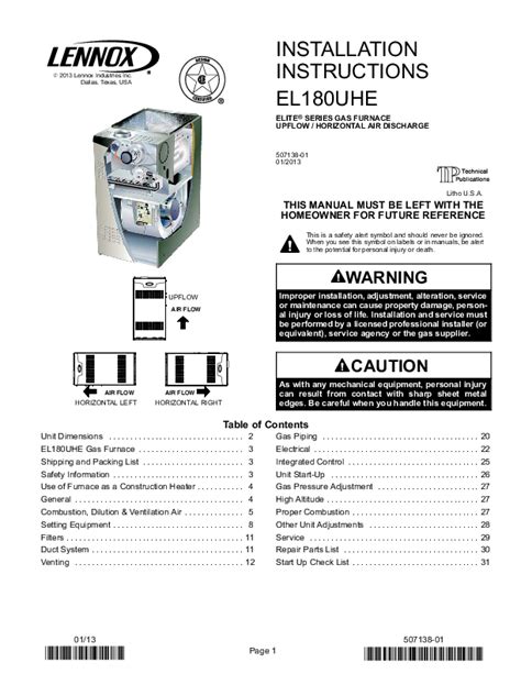 lennox ph 318 user guide PDF