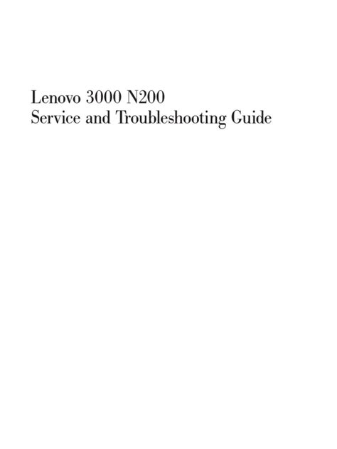 lenovo 3000 n200 service manual user guide Doc