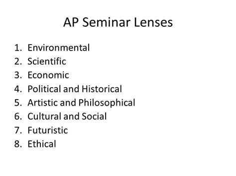 lenses ap seminar