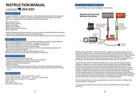 leopard 60a esc manual pdf Kindle Editon