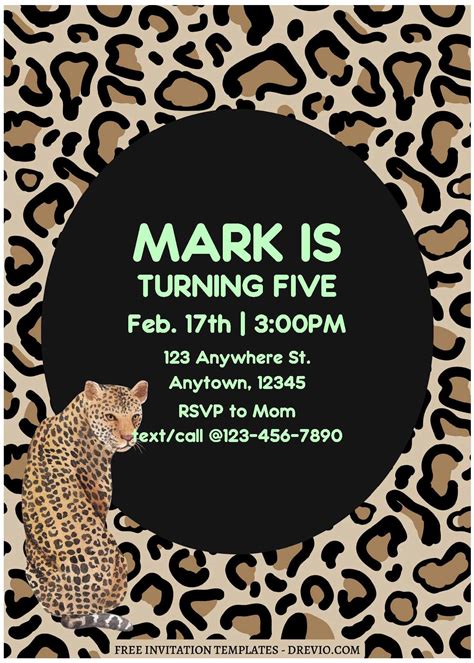 Leopard Print Invitations Templates Free