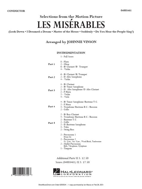 les-miserables-conductor-score Ebook PDF