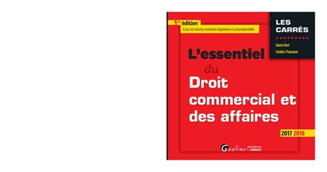 lessentiel du droit commercial affaires Epub