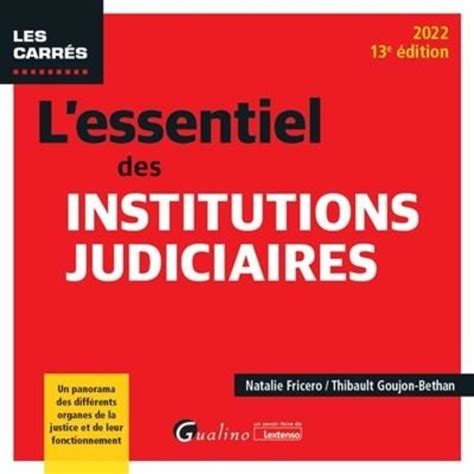 lessentiel institutions judiciaires natalie fricero PDF