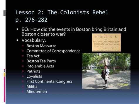 lesson 2 the colonists rebel answer key Reader