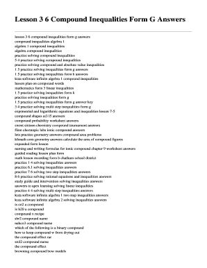 lesson 3 6 compound inequalities form g answers Kindle Editon