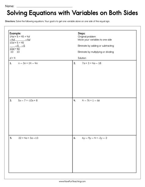 lesson 3 solving equations with variables on both sides pdf Doc