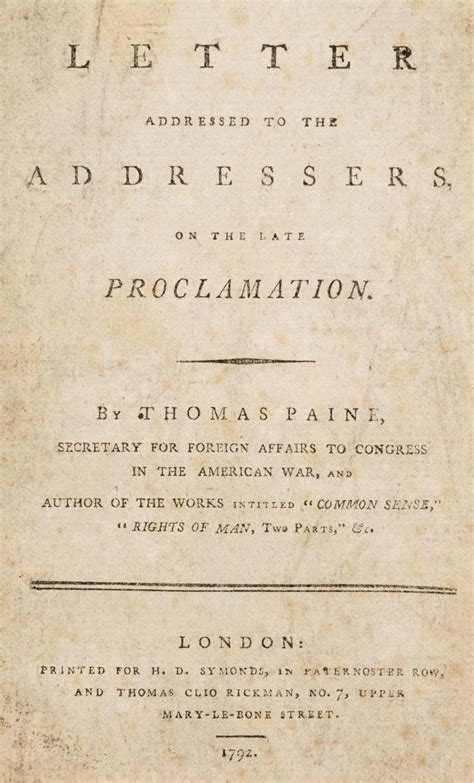 letter Addressed to the Addressers on the Late Proclamation by Thomas Paine PDF
