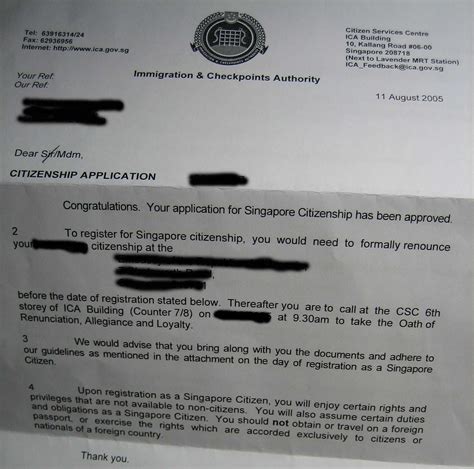 letter of approval from ica singapore