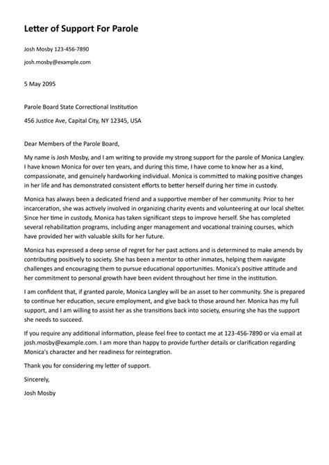 letter of room board support sample Doc