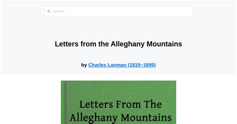 letters alleghany mountains classic reprint Doc