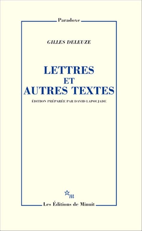 lettres autres textes gilles deleuze Reader