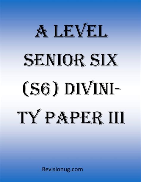 level divinity question paper Epub