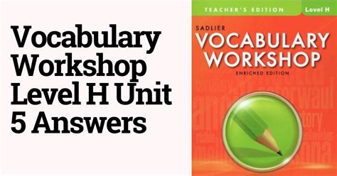 level h vocab workshop answers Kindle Editon