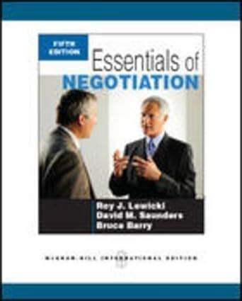 lewicki 5 edition essentials of negotiation PDF