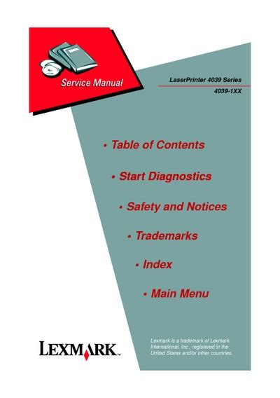 lexmark laserprinter 4039 series service manual user guide Doc