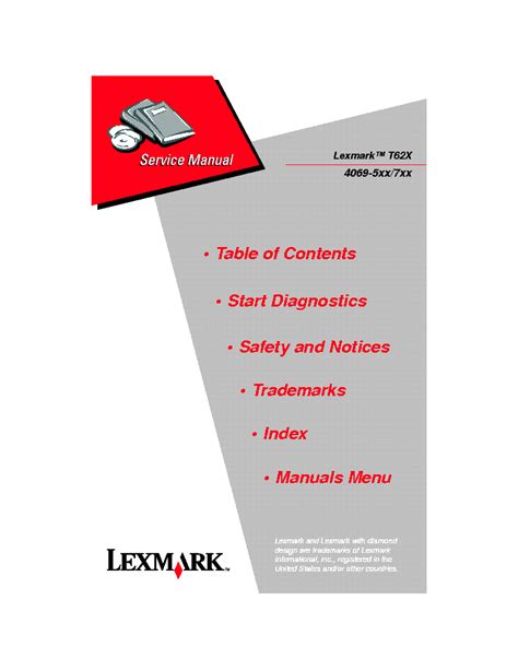 lexmark t62x 4069 service manual user guide Reader