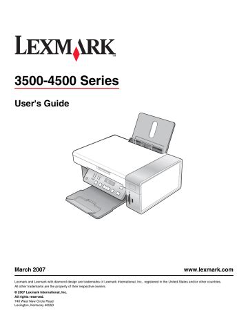 lexmark x4550 owners manual Reader