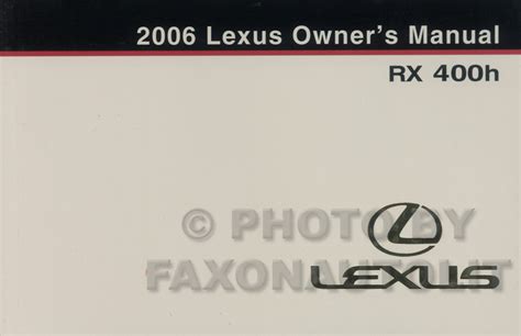 lexus rx400h users manual PDF