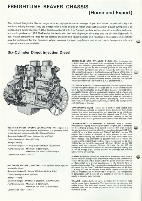 leyland 600 diesel engine specifications workshop PDF