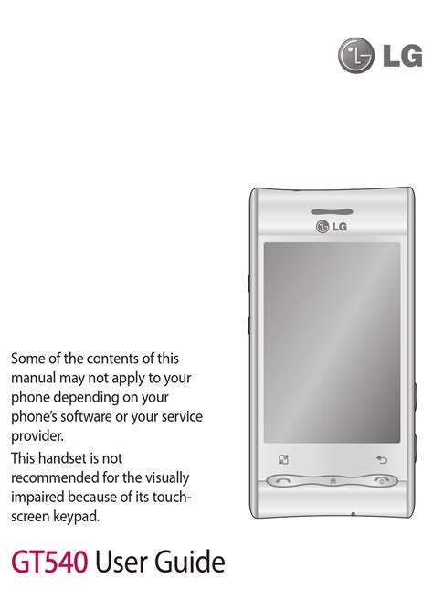 lg 540 phone manual Reader