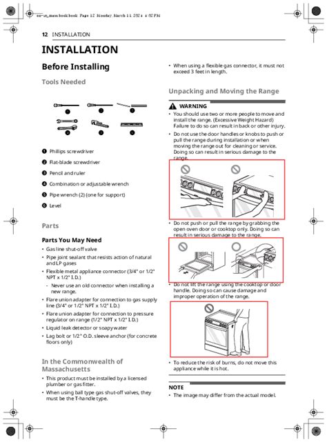 lg gas range installation manual Kindle Editon