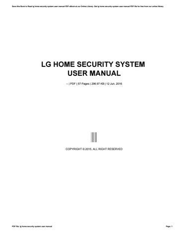 lg home security system user manual Kindle Editon