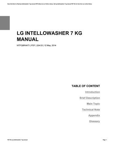 lg intellowasher 7 kg manual Reader