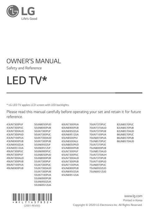 lg led tv owner manual Doc